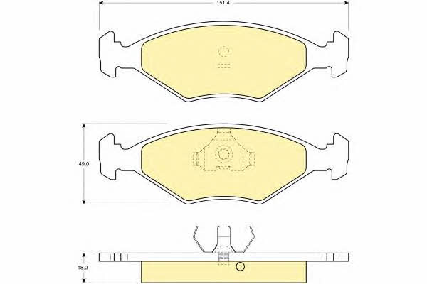 Brake pad Fiat Duna: 6109582 Girling Brake pad set