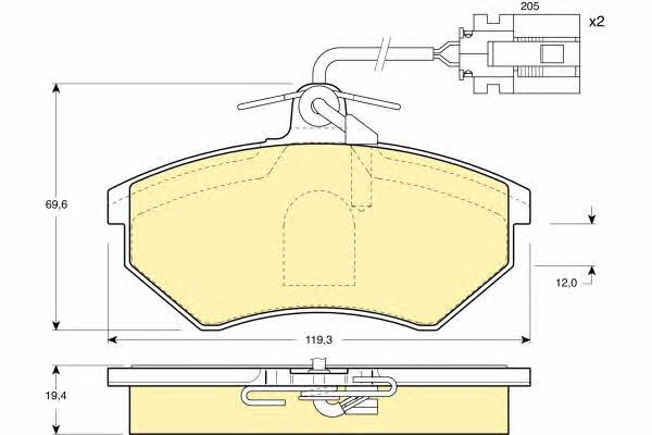 Girling 6110571 Brake Pad Set, disc brake 6110571