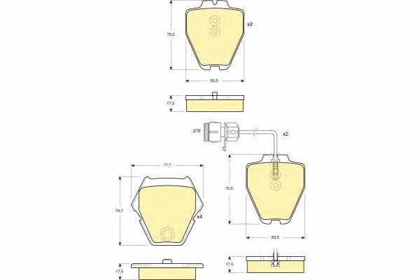 Girling 6113711 Brake Pad Set, disc brake 6113711