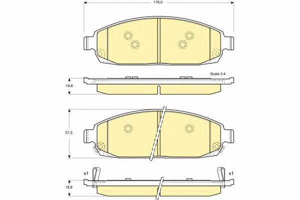 Girling 6141369 Brake Pad Set, disc brake 6141369