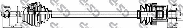 GSP 250053 Drive shaft 250053 250053 GSP Drive shaft