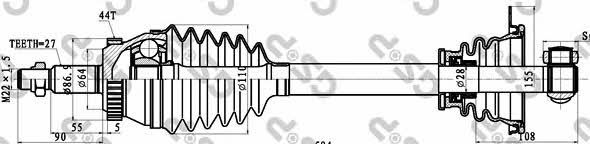 Axle shaft Renault Avantime: 250225 GSP Drive shaft