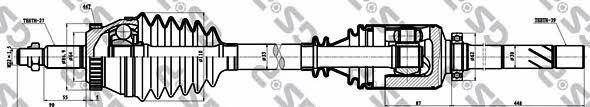 Axle shaft Renault Avantime: 250272 GSP Drive shaft