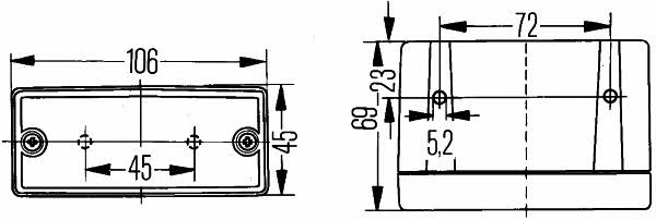 Fog lamp, rear Hella 2NE 006 609-001