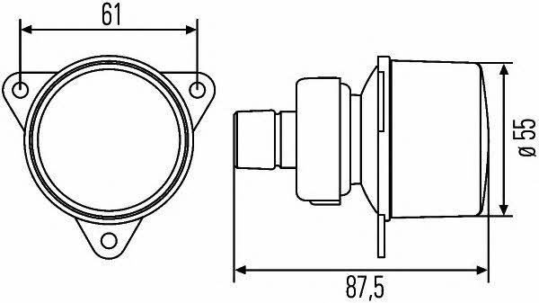 Fog lamp, rear Hella 2NE 008 221-037