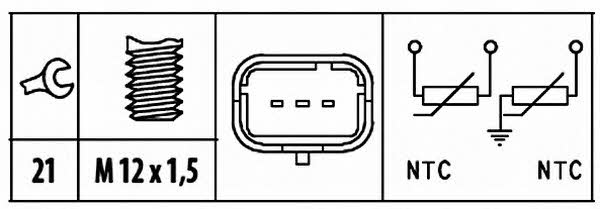 Exhaust system Citroen C3: 6PT009309521 Hella Coolant temperature sensor