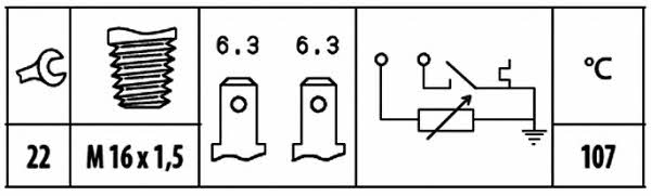 Hella 6PT 009 309-531 Coolant temperature sensor 6PT009309531 6PT009309531 Hella Coolant temperature sensor