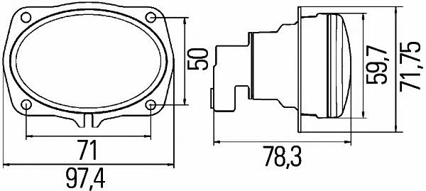 High beam headlight Hella 1FA 010 047-001