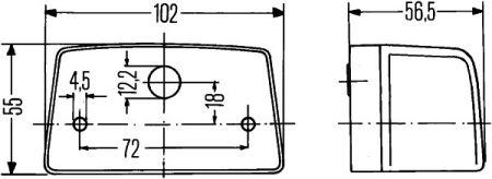 License lamp Hella 2KA 998 523-001