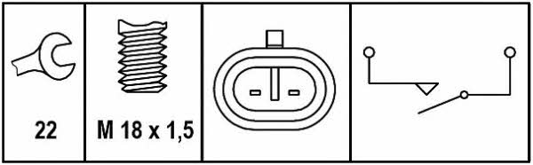 Reverse light switch Hella 6ZF 008 621-301