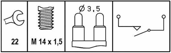 Reverse gear sensor Hella 6ZF 008 621-341