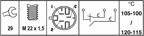 Fan switch Hella 6ZT 007 835-151