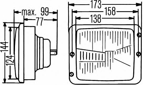 Headlight left Hella 1AA 004 109-031