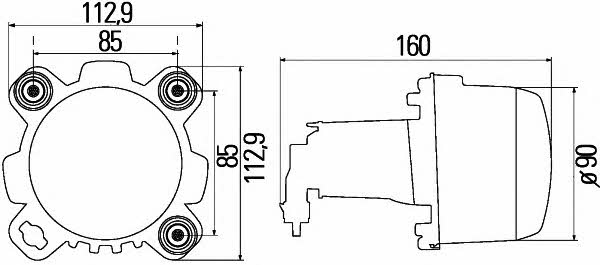 Headlight right Hella 1BL 247 042-177