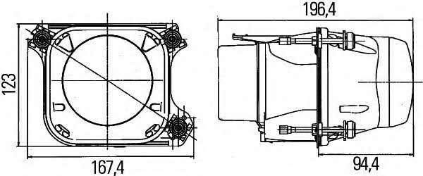 Headlight right Hella 1AL 008 934-001