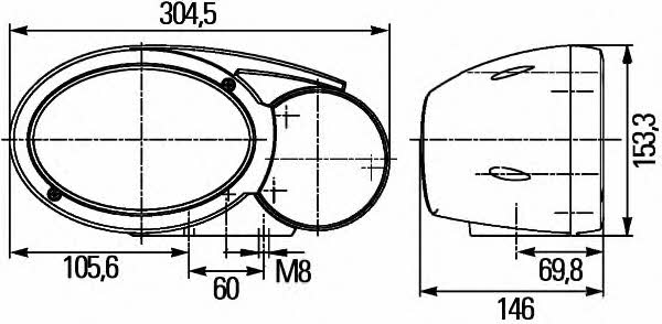 Headlight left Hella 1EB 996 167-031