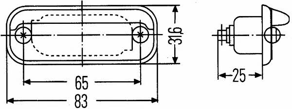 License lamp Hella 2KA 001 378-041