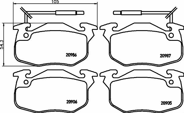 Hella-Pagid 8DB 355 018-961 Brake Pad Set, disc brake 8DB355018961