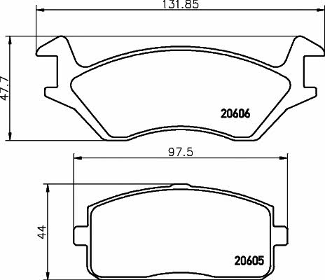 Hella-Pagid 8DB 355 007-231 Brake Pad Set, disc brake 8DB355007231