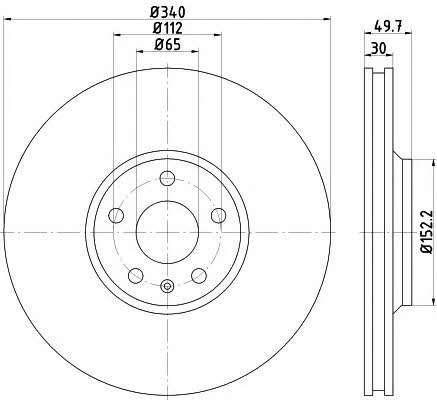 Hella-Pagid 8DD 355 119-681 Front brake disc ventilated 8DD355119681