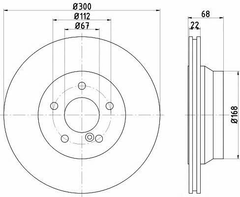 Hella-Pagid 8DD 355 121-671 Rear ventilated brake disc 8DD355121671