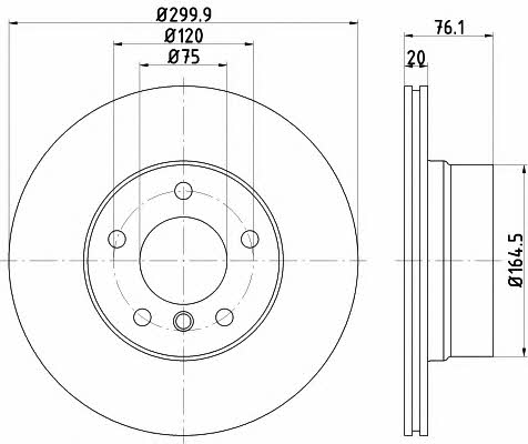 Hella-Pagid 8DD 355 120-901 Rear ventilated brake disc 8DD355120901