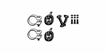 HJS Leistritz 82 11 1596 Mounting kit for exhaust system 82111596