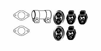 HJS Leistritz 82 15 6480 Mounting kit for exhaust system 82156480