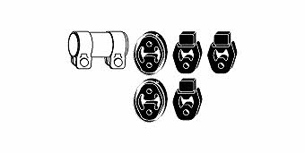 HJS Leistritz 82 15 6481 Mounting kit for exhaust system 82156481