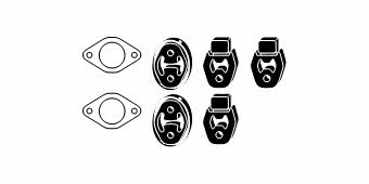 HJS Leistritz 82 15 6639 Mounting kit for exhaust system 82156639