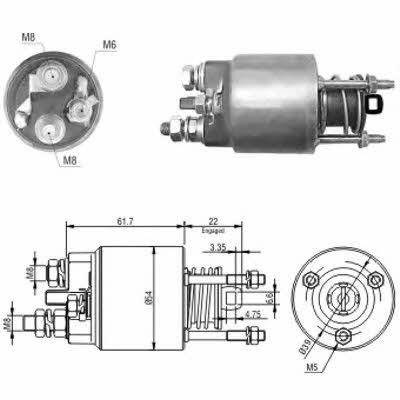 Hoffer 6646152 Solenoid switch, starter 6646152