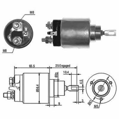 Hoffer 6646074 Solenoid switch, starter 6646074