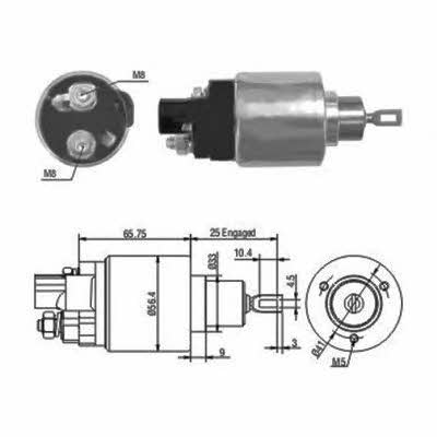 Hoffer 6646070 Solenoid switch, starter 6646070