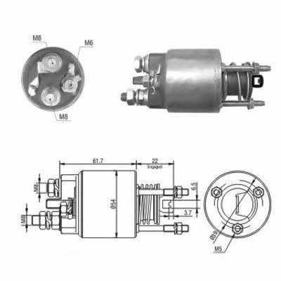 Hoffer 6646048 Solenoid switch, starter 6646048