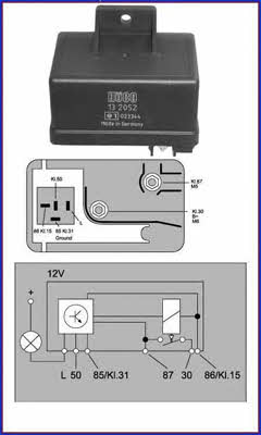 Huco 132052 Glow plug relay 132052