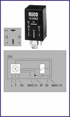Huco 132062 Glow plug relay 132062