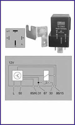 Huco 132065 Glow plug relay 132065