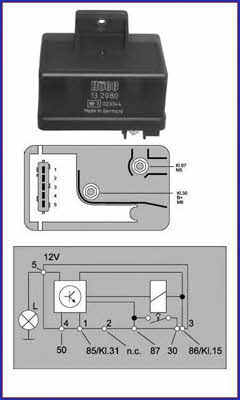 Huco 132080 Glow plug relay 132080
