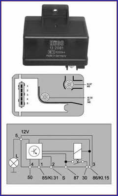 Huco 132081 Glow plug relay 132081