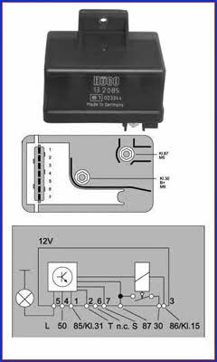 Huco 132085 Glow plug relay 132085