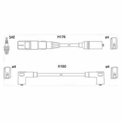 Huco 134766 Ignition cable kit 134766