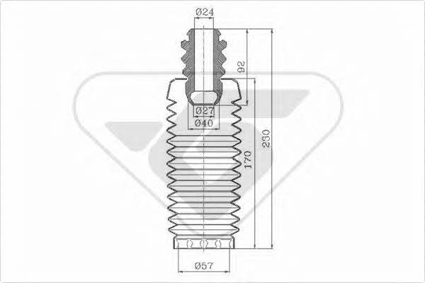 Hutchinson KP024 Bellow and bump for 1 shock absorber KP024
