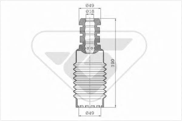 Hutchinson KP031 Bellow and bump for 1 shock absorber KP031