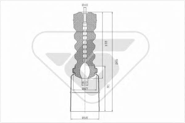 Hutchinson KP077 Bellow and bump for 1 shock absorber KP077