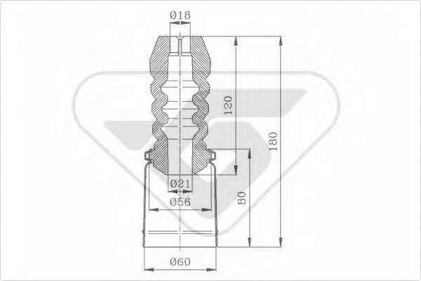 Hutchinson KP082 Bellow and bump for 1 shock absorber KP082