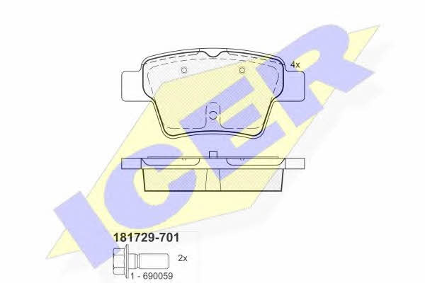 Icer 181729-701 Brake Pad Set, disc brake 181729701