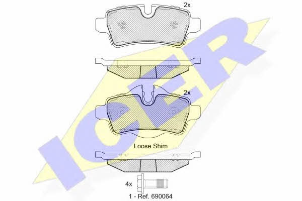 Brake pad kit Mini Mini Clubvan: 181812 Icer Brake pad set