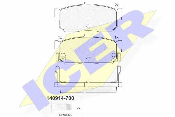 Icer 140914-700 Brake Pad Set, disc brake 140914700