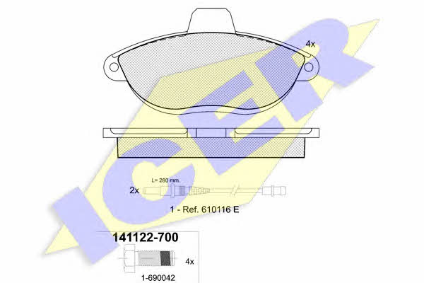 Icer 141122 Brake Pad Set, disc brake 141122