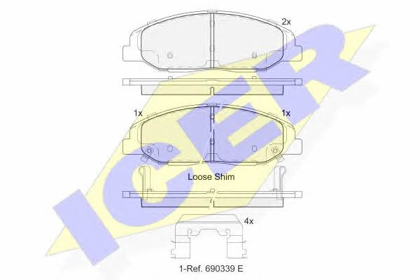 Icer 182141 Brake Pad Set, disc brake 182141